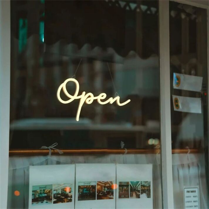 Elevate Your Business or Bar Ambiance with the Script Open LED Neon Sign – Perfect for Storefronts, Weddings, and Nighttime Galas.