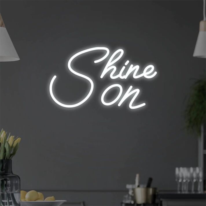 Brighten up your bar, office, or wedding ambiance with the Shine On LED Neon Sign.