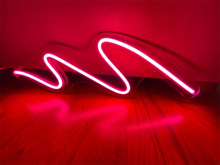 Transform Your Space: Squiggle Light Wave LED Neon Sign Perfect for Home Decor, Bars, and Weddings.