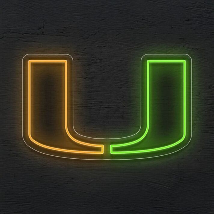 Brighten Your Game Day Celebrations and Home Bar with the University Of Miami Logo LED Neon Sign.