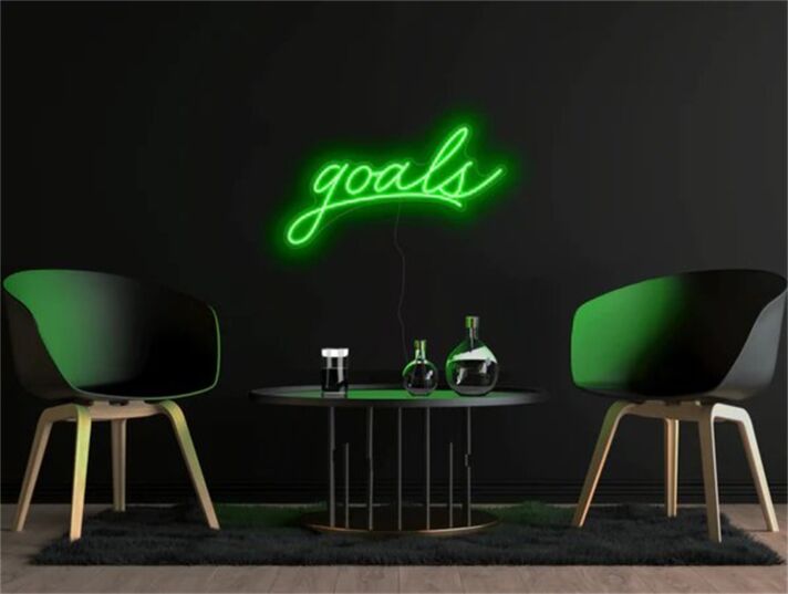 Bring vibrant vibes to your home, office, and parties with the Wall Decor Goals LED Sign LED Neon Sign.