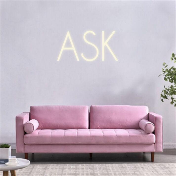 Elevate Your Space: Wall Decor Home LED Sign Ask LED Neon Sign - Perfect for Home Accents, Office Vibes, Chic Bars, and Memorable Weddings