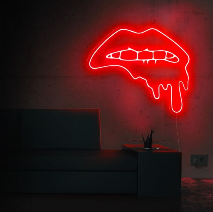 Dripping Lips Neon Sign
