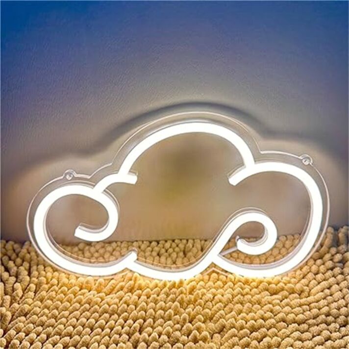 Brighten Up Your Space: Perfect for Home Decor, Office Ambience, and Anime-Themed Parties with the Warm White Anime Cloud LED Neon Sign.