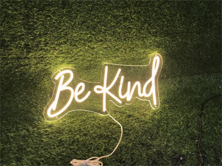 Brighten Up Your Space: Be Kind Home Decor LED Neon Sign for Offices, Stores, Bars, and Festive Celebrations