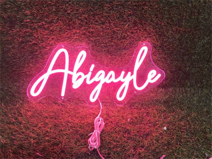 Brighten Your Space: Personalize Custom Abigayle LED Neon Sign for Home Decor, Bars, and Special Occasions