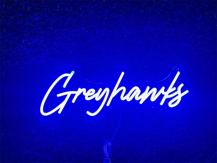 Brighten Up Your Space: Personalize Custom Greyhanks LED Neon Sign for Home, Office, Bars, and Weddings.