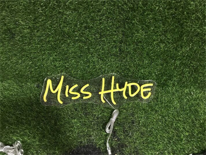 Enhance Your Space: Personalize Custom Miss Hyde LED Neon Sign for Home, Office, Bars, and Romantic Weddings.