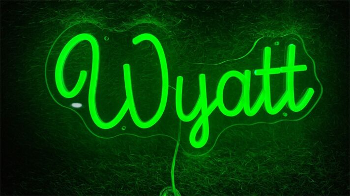Bring a Personal Touch to Weddings, Bars, and Home Decor with the Personalize Wyatt LED Neon Sign.