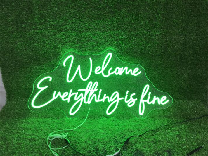 Brighten Your Bar, Storefront, or Office: Welcome Everything Is Fine Custom Business LED Neon Sign for an Inviting Atmosphere