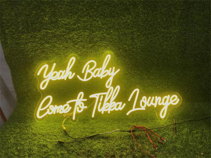 Brighten Your Wedding, Bar, or Office Ambiance with the Yeah Baby Custom LED Neon Sign.