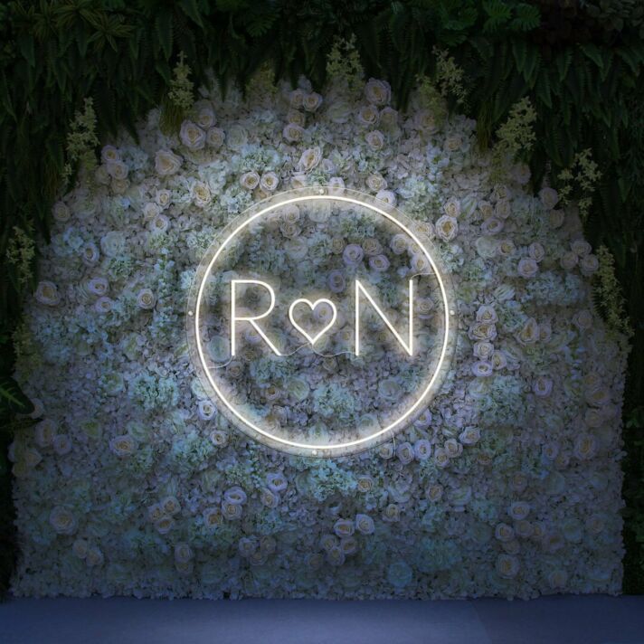 Customize Initials In Circle Neon Sign