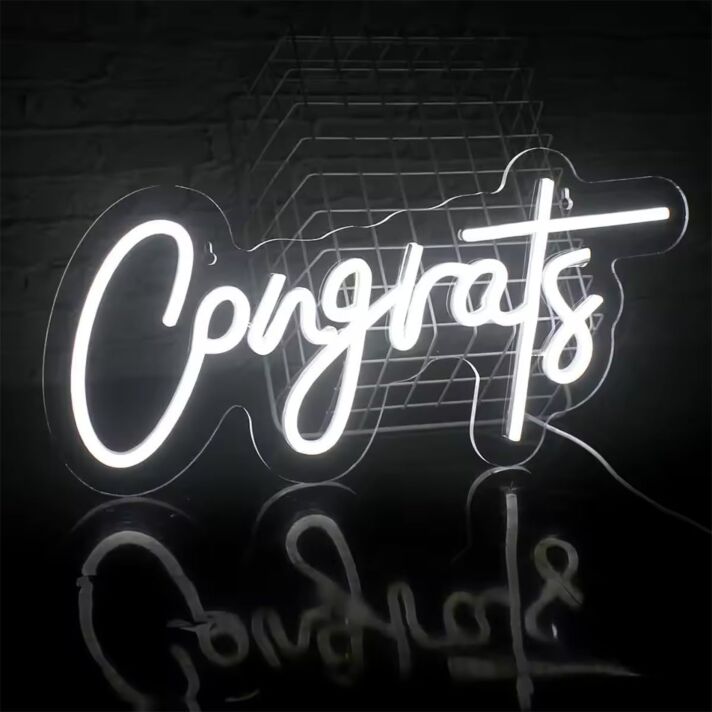 Celebrate life's milestones in style with the Congrats Neon Sign, perfect for weddings, graduations, and anniversary parties.