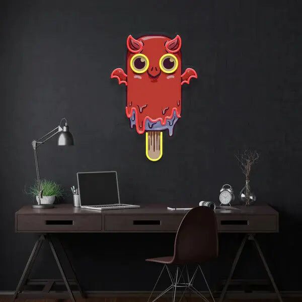 Add a Cool Vibe to Your Home, Bar, or Party Decor with the Vampire Ice Cream UV Light Neon Artwork - Chill in Style.