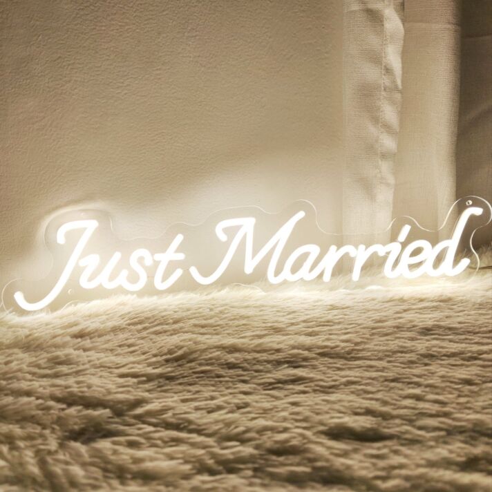 Brighten Up Your Wedding and Home Decor with the "Just Married" Words Neon Sign.