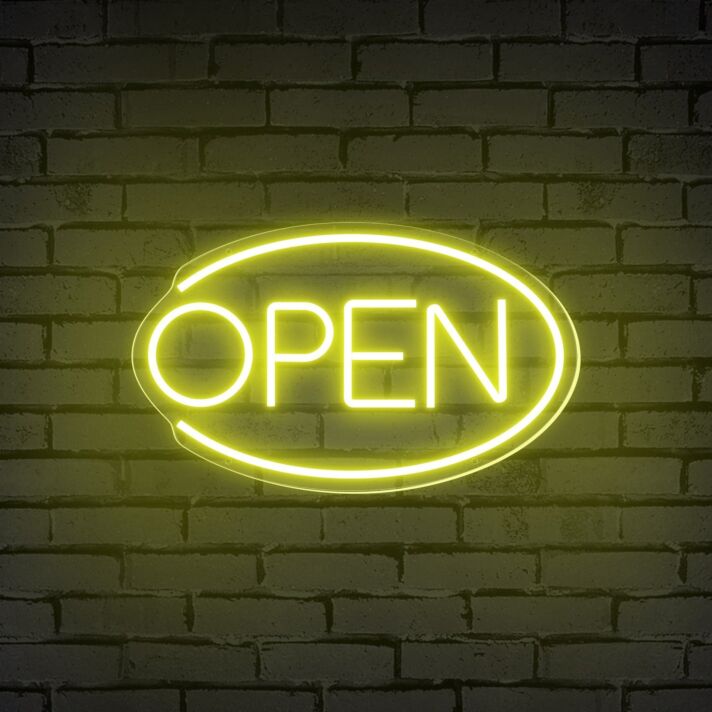 Brighten Up Your Store, Bar, or Office Entrance with the Oval Neon OPEN Sign for Business Decor.