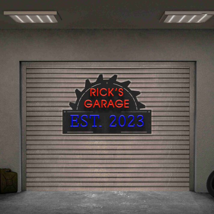 Brighten Up Your Space - Perfect for Bars, Man Caves, and Workshops with the Garange Name Sign Garage Led UV Neon Sign for Men Garage Sign.