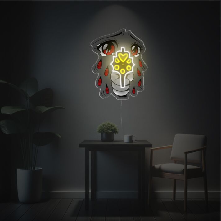 Brighten up your space with versatile charm using Crying Girl Aiming LED Neon Acrylic Artwork for vibrant home decor, office ambiance, trendy bar highlights, or as a captivating backdrop at weddings and parties.