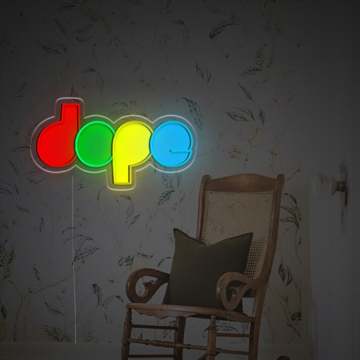 From Lively Bars to Chic Home Spaces: Brighten Any Setting with Polychromatic Dope LED Neon Acrylic Artwork.