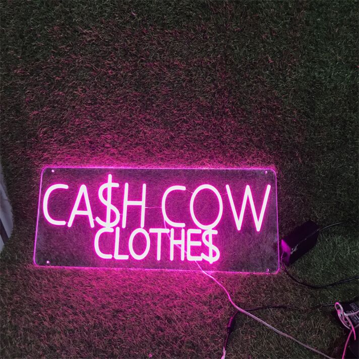 Brighten Up Your Bar, Boutique, or Bedroom with Cash Now Clothes Pink LED Neon Sign.