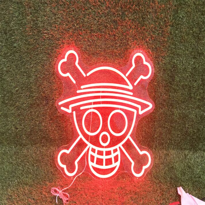 Brighten Your Space: Red One Piece Logo Custom LED Neon Sign - Perfect for Home Decor, Office Ambiance, Storefronts, Bars, Weddings, and Parties.