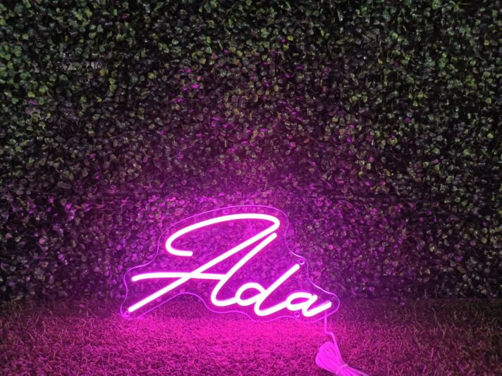 Brighten Your Space: Ada Pink LED Neon Sign for Home, Office, Bars, and Celebratory Events
