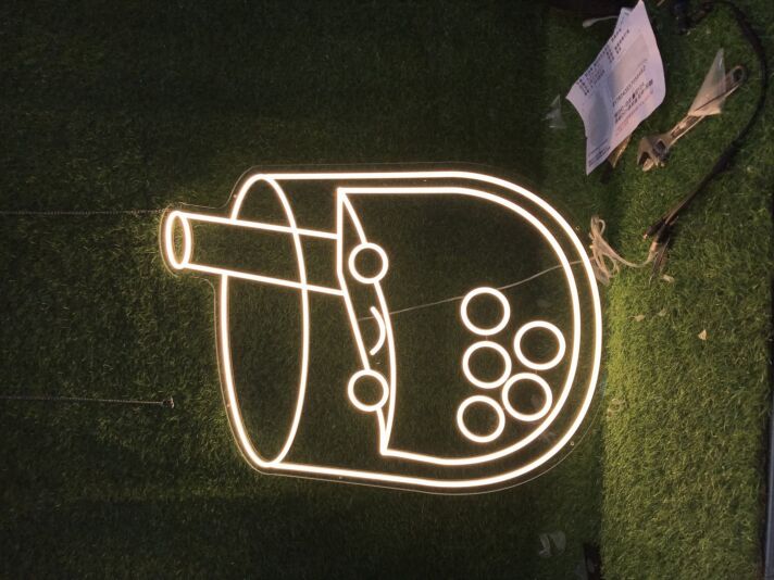 Brighten Up Your Cafe or Kitchen with the Cheerful Bubble Tea Yellow LED Neon Sign.