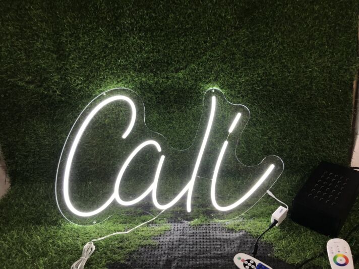 Brighten Up Your Space: Cali White LED Neon Sign for Home Decor, Office Vibes, and Vibrant Bar Atmospheres
