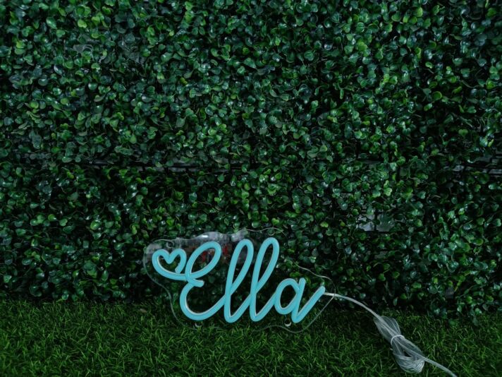 Brighten Your Wedding, Bar, and Office Ambiance with Ella Custom LED Neon Sign.