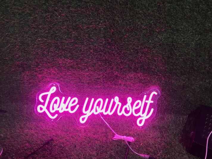 Elevate Weddings, Parties, and Bedroom Ambiance with Pink Love Yourself LED Neon Sign.