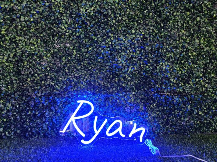 Elevate Your Space with Ryan Blue LED Neon Sign - Perfect for Home Decor, Office Ambiance, and Vibrant Bar Settings