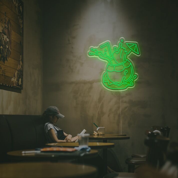 Elevate your bar, tropical-themed event or quirky home decor with the Spilled Coconut Water LED Neon Sign.