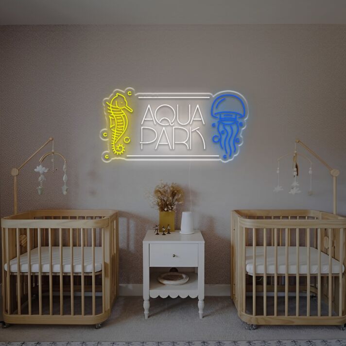 Brighten Your Bar, Wedding, or Home Event with the Versatile Aqua Park LED Neon Sign.