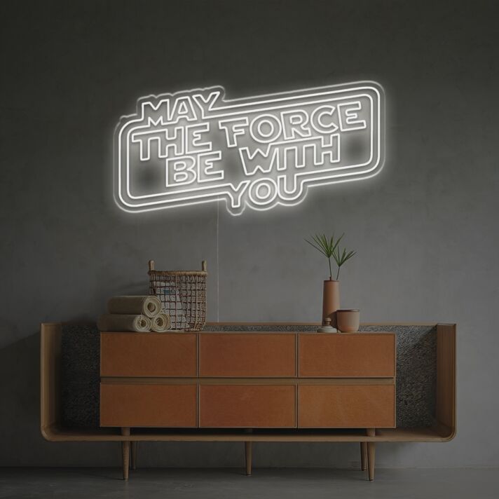 Light Up Your Space with May The Force Be With You LED Neon Sign - Perfect for Mancaves, Home Theaters, and Sci-Fi Themed Parties