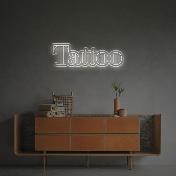 Elevate Your Space: Tatto By Rome Font LED Neon Sign for Home Decor, Bars, and Weddings.
