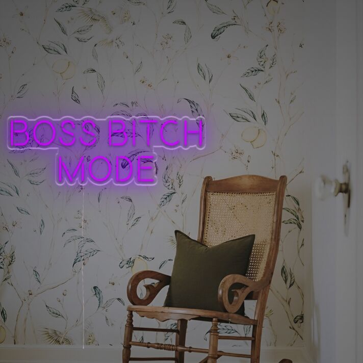 Brighten Up Your Office, Store, or Bar Ambiance with the Boss Bitch Mode LED Neon Sign.