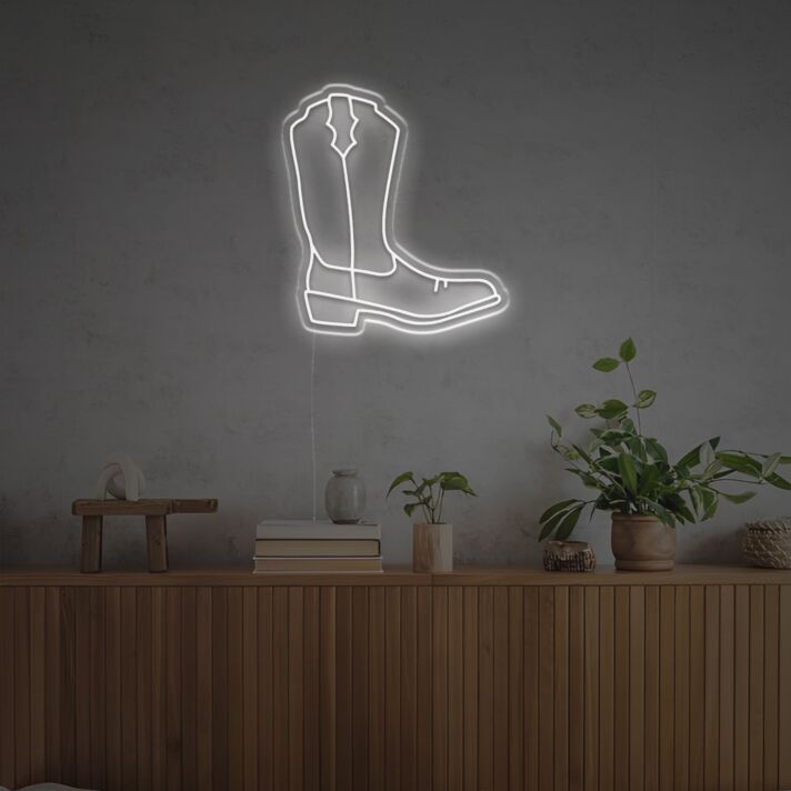 Brighten Up Your Western Themed Party or Country Home with the Cow Boy Boots LED Neon Sign.