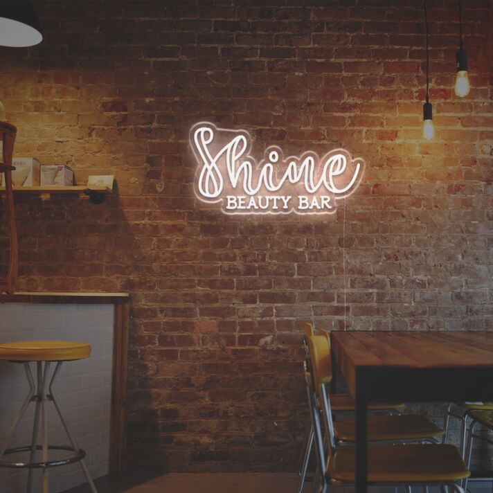 Elevate Your Space: Shine Beauty Bar LED Neon Sign Perfect for Home Decor, Chic Bars, and Trendy Office Vibes.