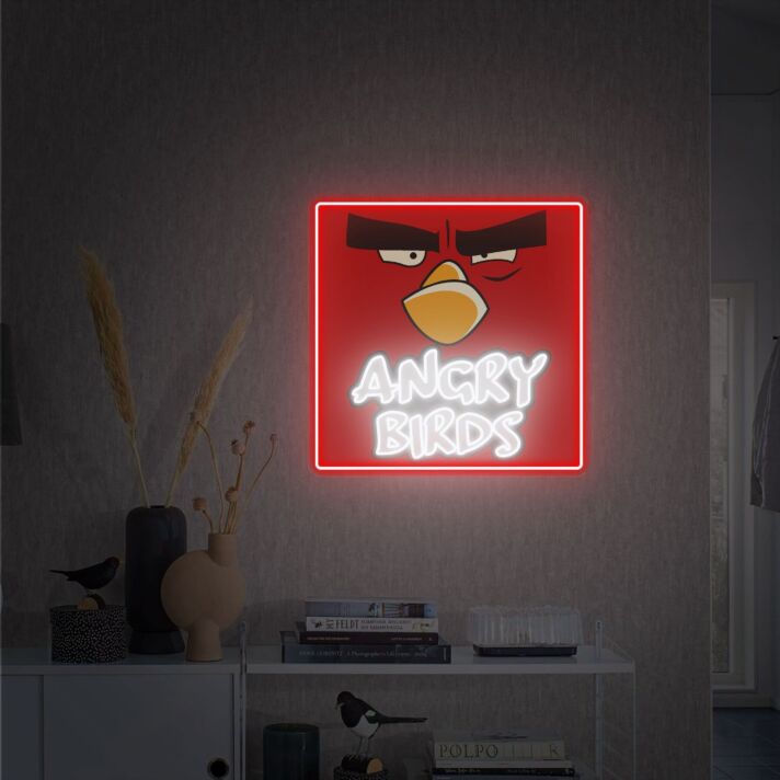 Brighten Your Game Room, Home Theater, or Birthday Bash with Angry Birds Art Bedroom Led UV Neon Sign