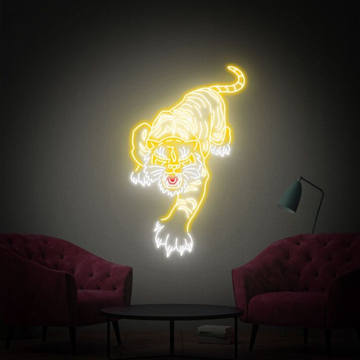 Brighten Your Space: Anime Led Tiger Neon Lights Sign Flex Led Neon Sign for Vibrant Home Decor, Office Ambiance, and Electric Store or Bar Displays.