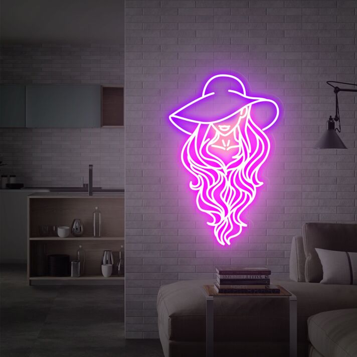 Brighten Your Western Themed Decor: Perfect for Bars, Home, and Weddings - Cowgirl Neon Sign Girl In A Cowboy Hat Led Neon Light.