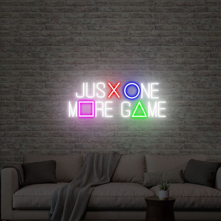 Brighten Up Your Gaming Sanctuary and Add a Playful Ambiance to Parties with the Just One More Game Neon Sign - Perfect for Bedrooms, Game Rooms, and Kid-Friendly Spaces!