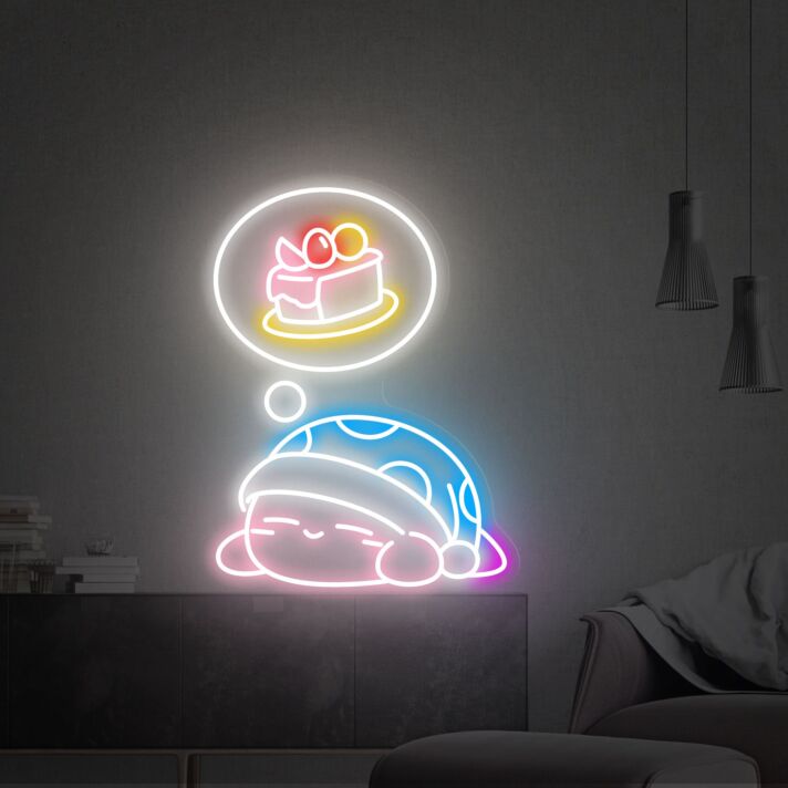 Enhance Your Space: Kirby Neon Sign - Perfect for Gaming Rooms, Anime-Themed Parties, and Unique Bedroom Ambiance