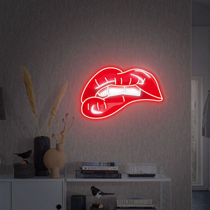 Add a Vibrant Touch to Your Bedroom, Bar or Wedding with Lips Art Led Uv Neon Sign Art Home Decor.