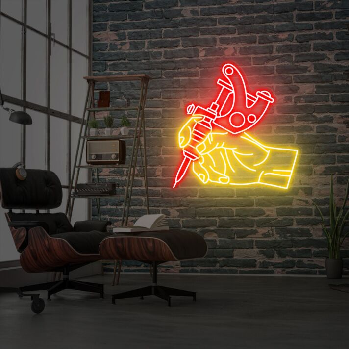 Brighten Your Studio, Bar, or Retail Space with the Tattoo Artist Neon Sign for Captivating Decor.