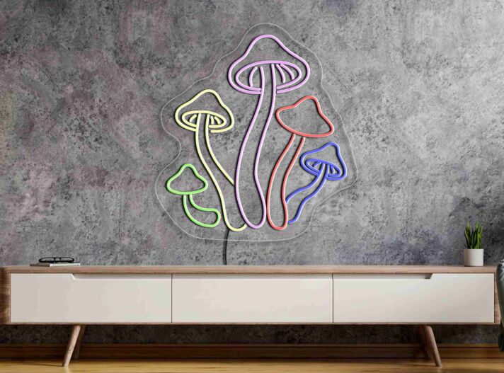 Elevate Your Spaces: Mushrooms Neon Sign - Perfect for Kitchen, Office, and Bar Wall Decor or as a Unique Touch to Weddings and Parties.