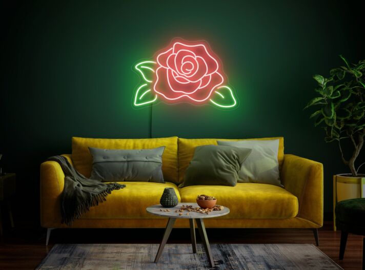 Brighten Your Spaces: Ideal for Home Decor, Weddings, and Bars - Rose Neon Sign Rose Flower Neon Flower Neon Sign Rose Light Decor