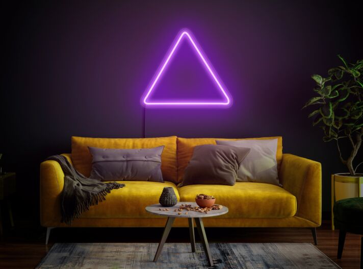 Brighten Your Spaces: Triangle LED Neon Sign for Modern Home Decor, Office Ambiance, Chic Bars, and Unique Wedding Settings