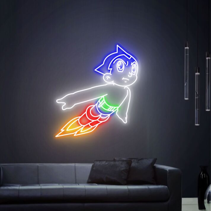 Elevate Your Bedroom, Office, or Anime Club Ambiance with Astroboy Art Led Neon Sign Anime Wall Decor Gifts.