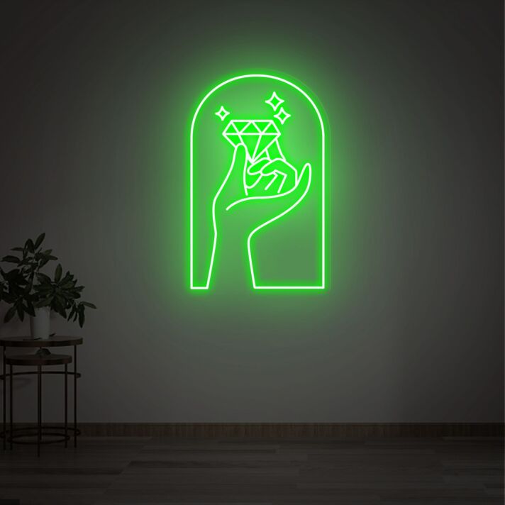 Brighten Your Space: Diamond Led Neon Sign, Perfect for Bedroom Decor, Office Charm, and Unique Best Friend Gifts